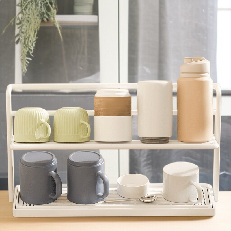 비주얼 열 방지 대나무 커버 이중 수납 컵 홀더 세라믹 세라믹 컵 두꺼운 수납 홀더 물빠짐 컵 홀더