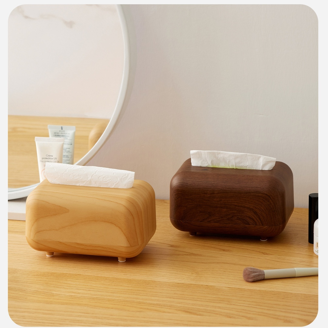原木風家用桌上餐巾紙盒