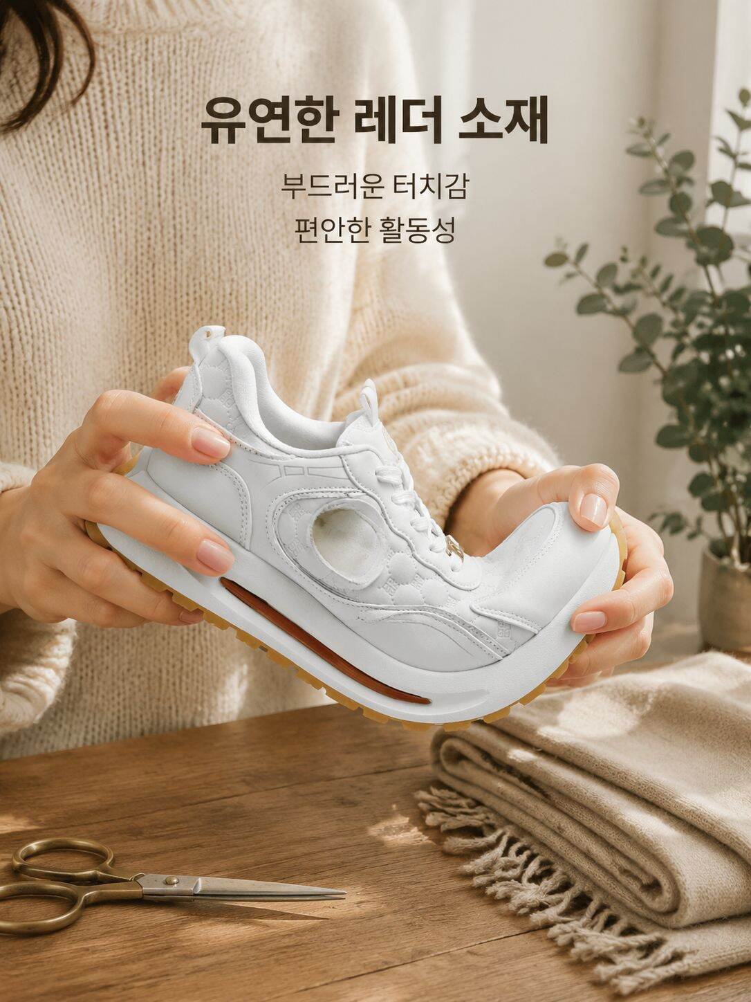 클래식 가죽 스타일 럭셔리 미끄럼 방지 키높이 여성 신발