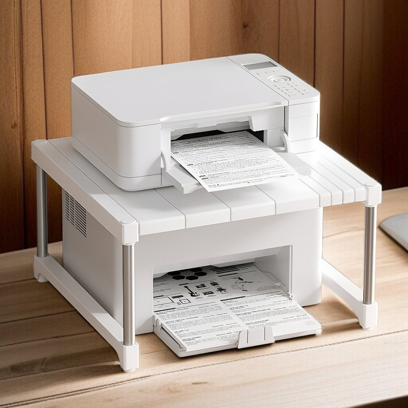 プリンターラックデスクトップ格納式コピー機スタンドオフィスデスク階層型小型収納ラック