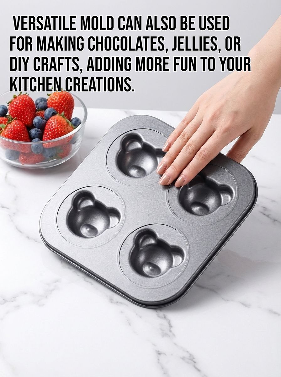 Cartoon Bear Cake Baking Mold with non-stick silicone material