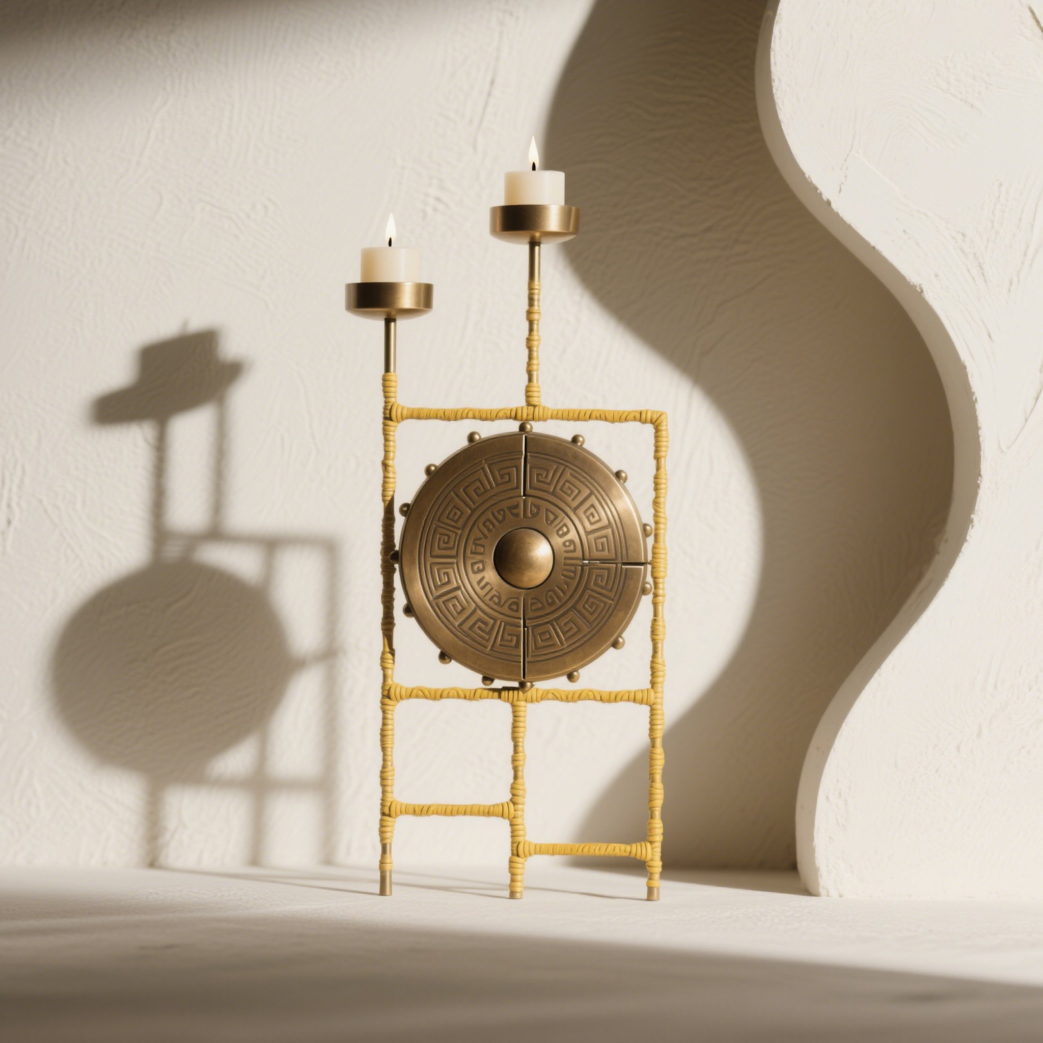 Suport de lumânare cu design clasic și bază rotundă