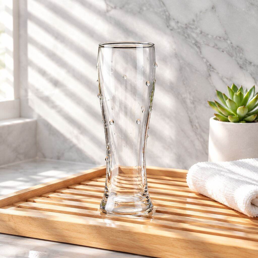 Dickwandiger Bierkrug aus Glas mit großem Fassungsvermögen