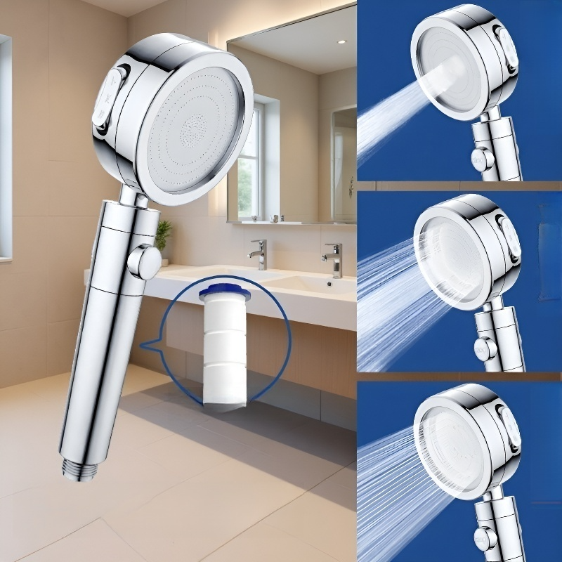 Cabezal de ducha de presión ajustable de tres niveles