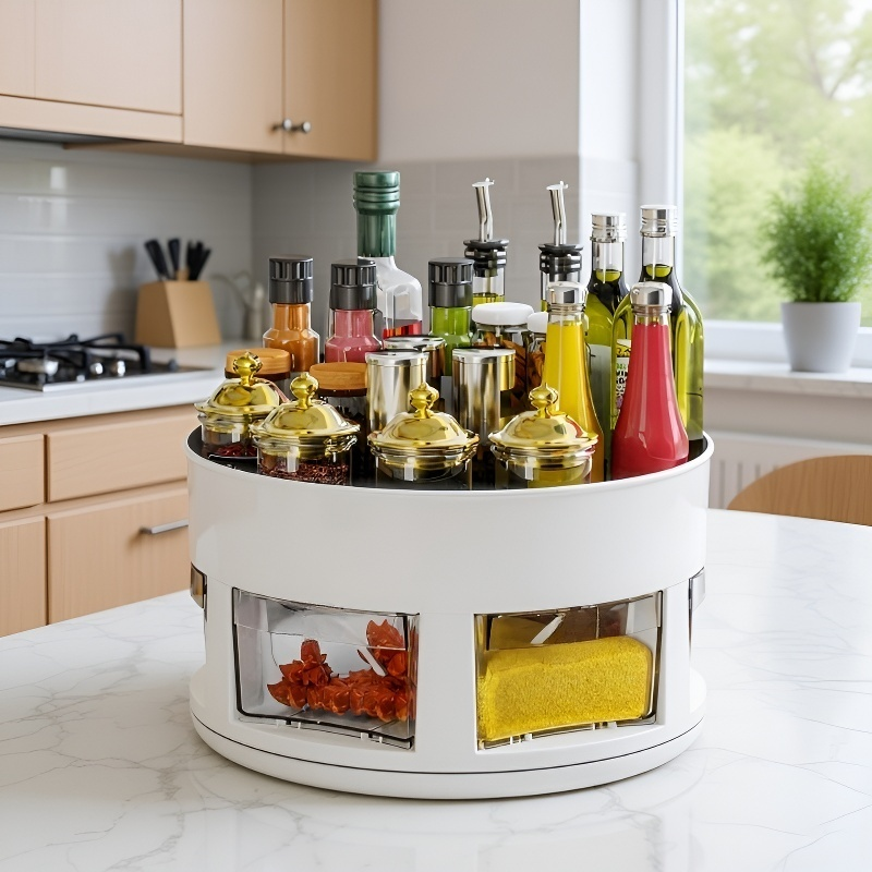 Multifunctional storage box for spice rack