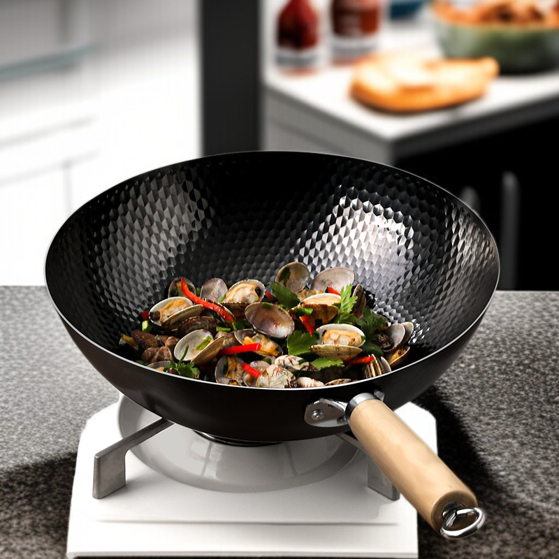 가정용 숙철 무코팅 볶음냄비 전통 가마냄비 무접착 후라이팬 후라이팬 무코팅 가마냄비 레인지