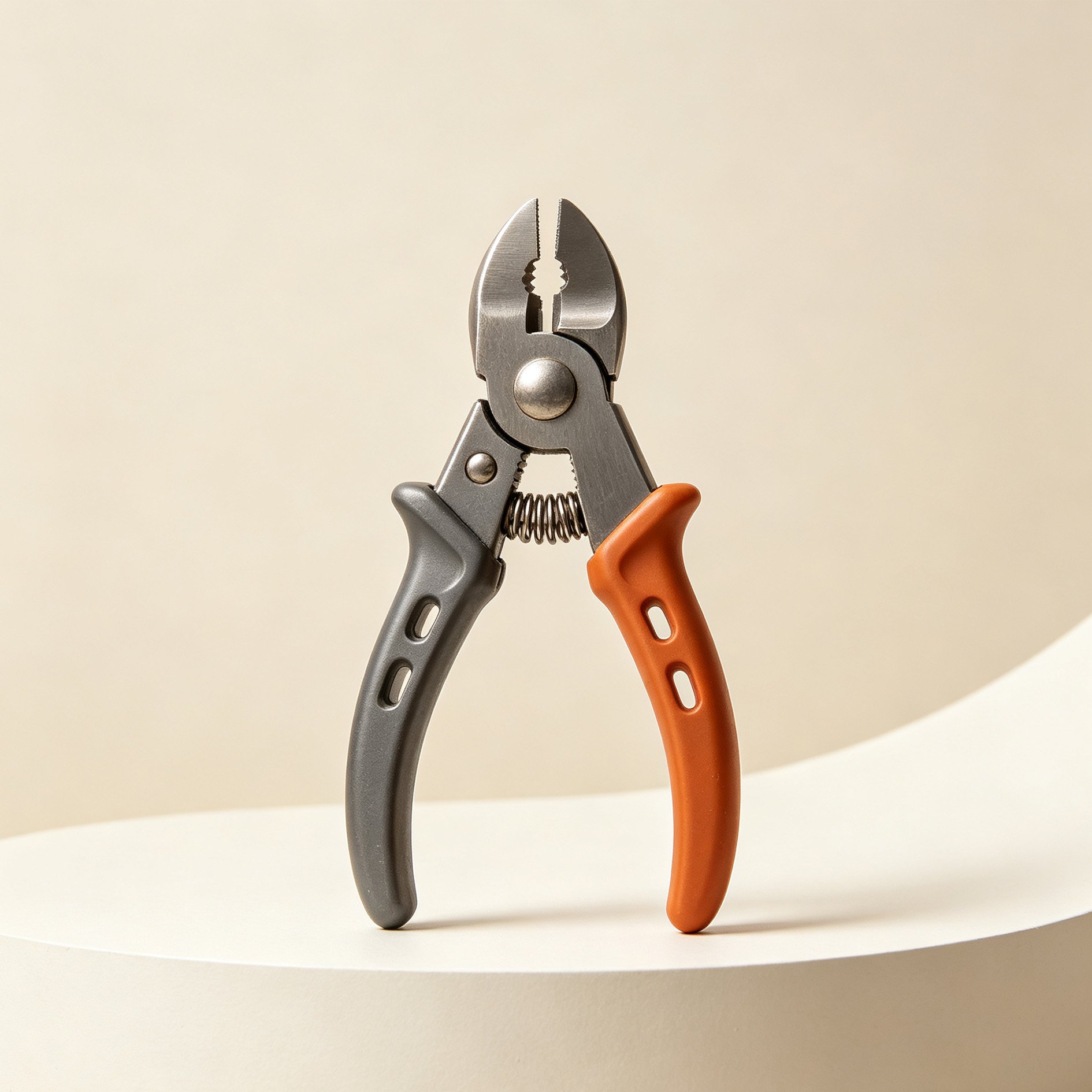 Wire cutting with Orange-Gray Two-Color Pliers