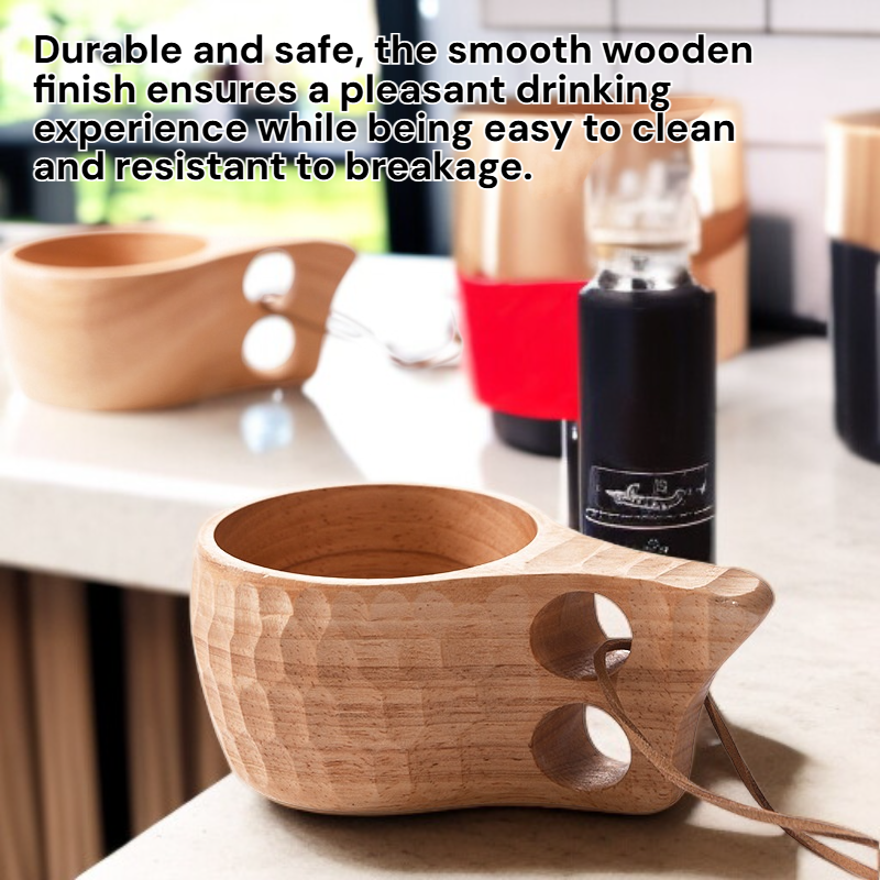 Portable Natural Wooden Water Cup for Coffee and Tea with Custom Logo
