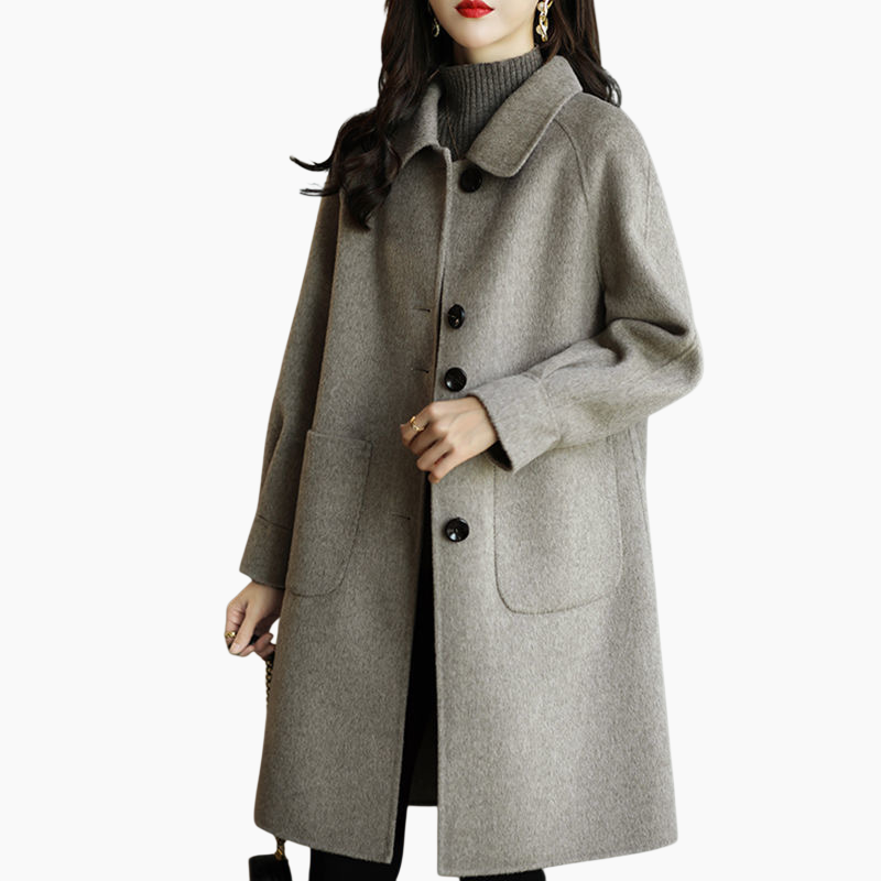 잔키핏 슬림 여성 하프 도톰 모직 코트