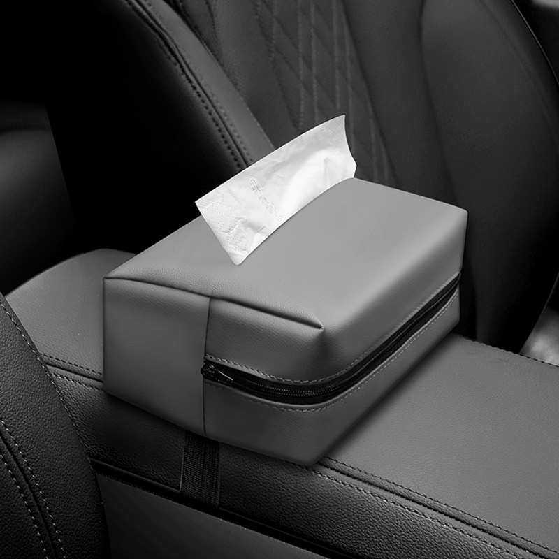 Car-mounted hanging tissue box