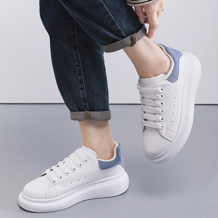 厚底板鞋小白鞋 女士運動休閒鞋