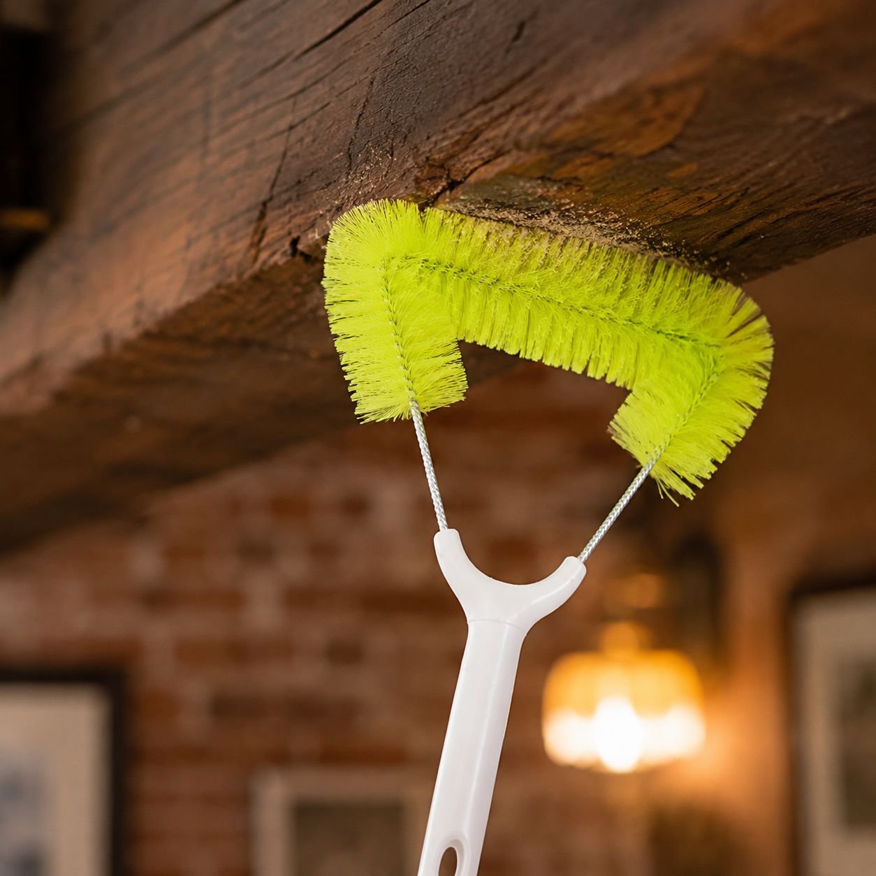 Reusable fan duster brush for ceiling fan cleaning