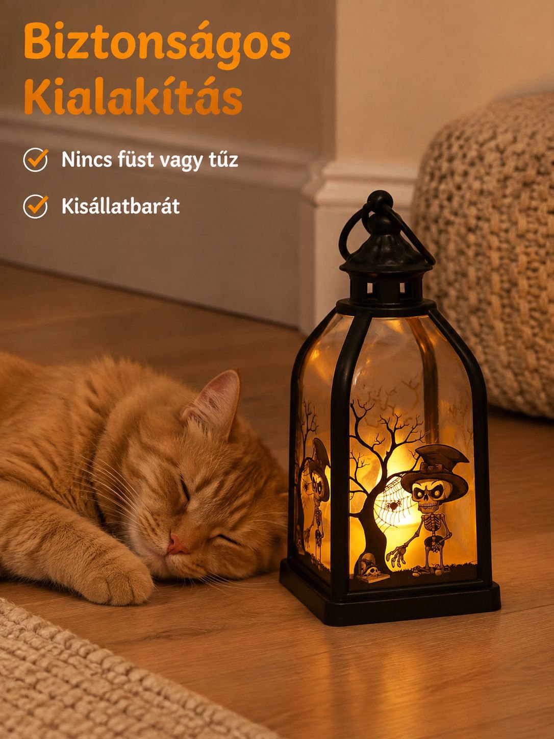 Retro Halloween Tök Gyertya Lámpa Dekorációs Dísz