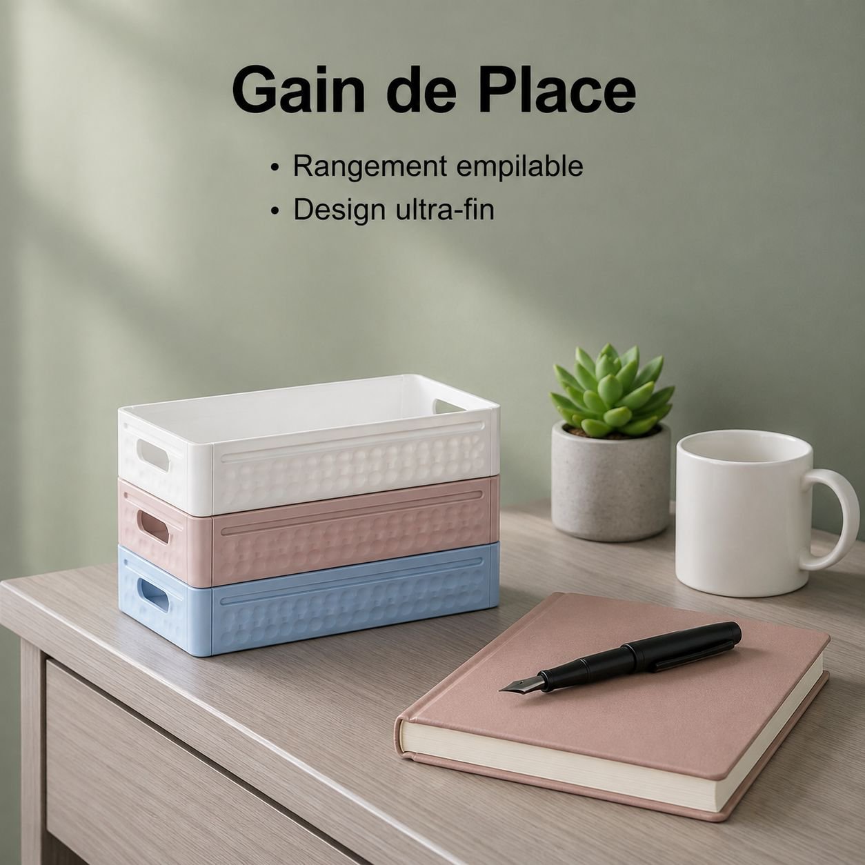 Boîte de rangement extensible à tiroirs