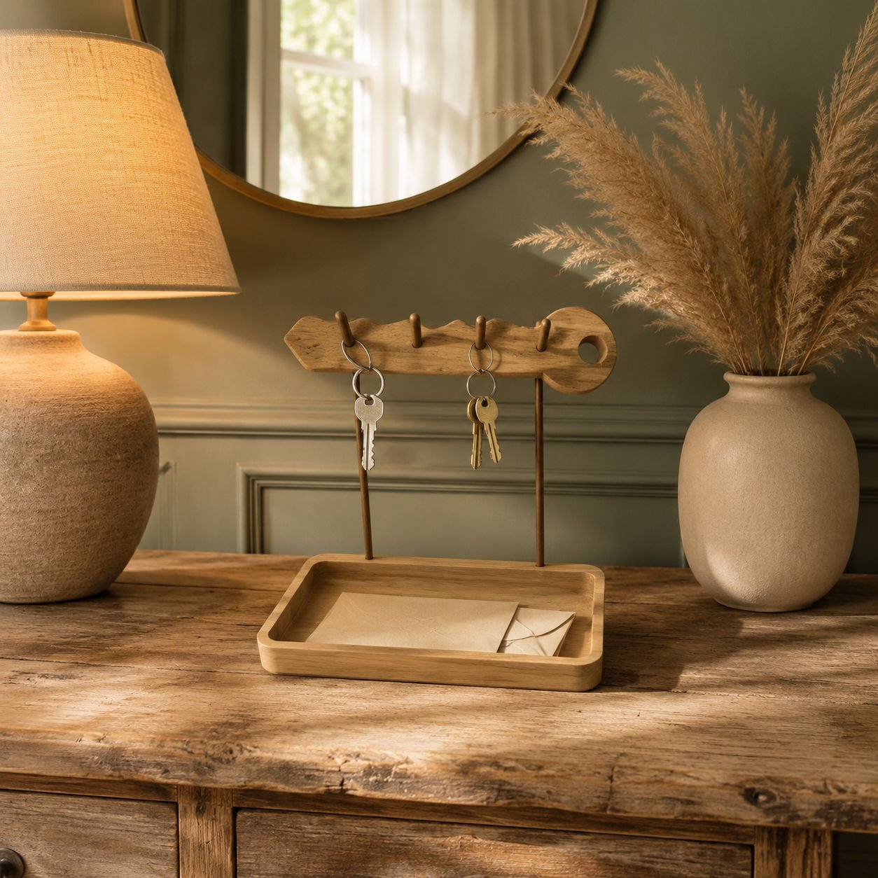 Compact and elegant entryway organizer shelf