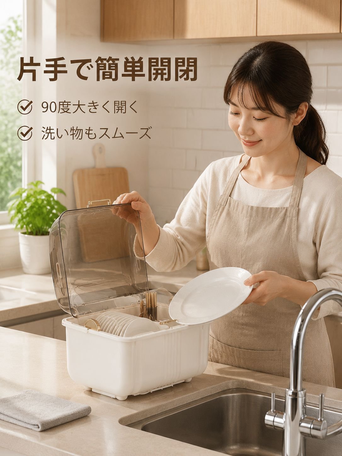 多用途キッチン食器収納ラック