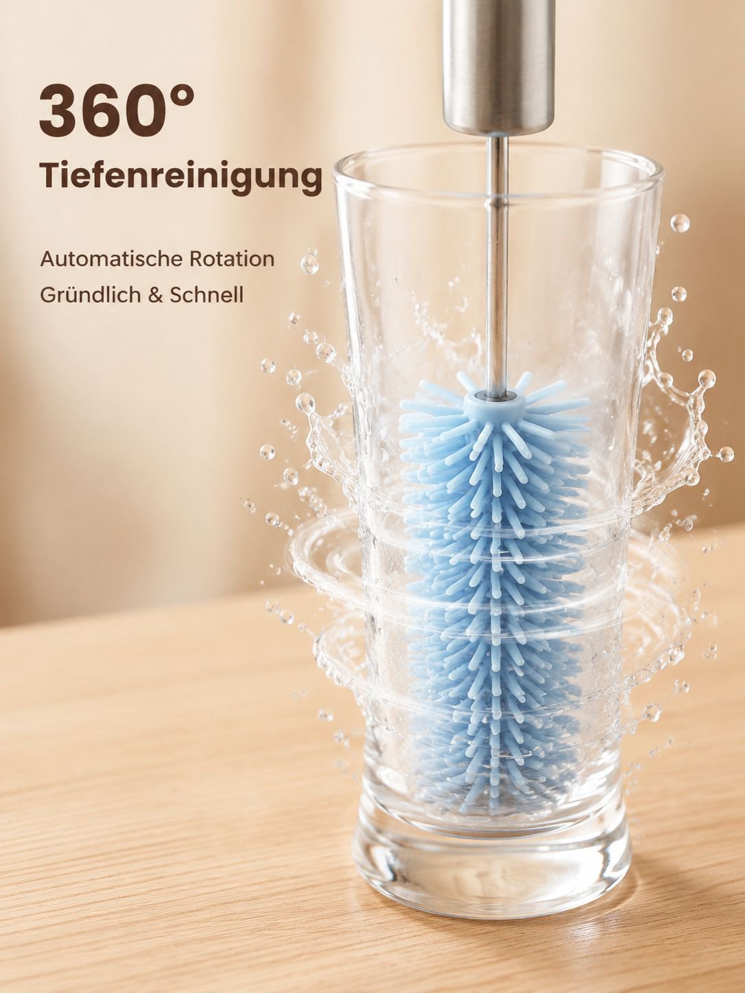 Edelstahl-Druck-Rotations-Flaschenbürste