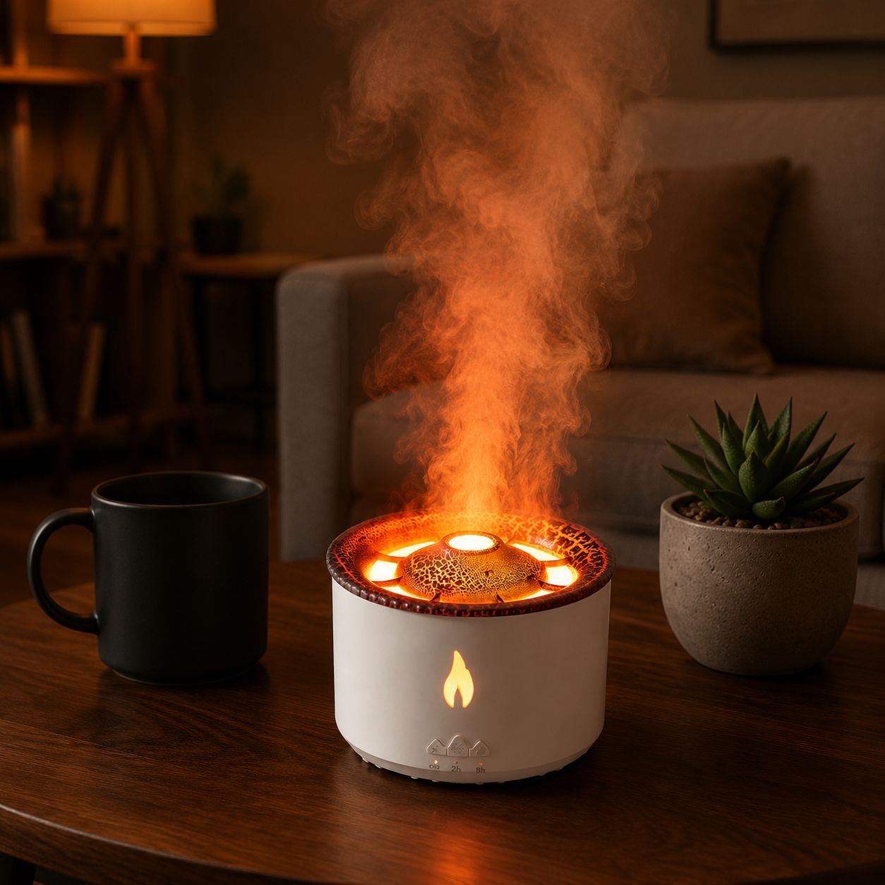 Volcano Humidifier Aromatherapy Machine 2 Color LED Light Aromatherapy Humidifier Small Desktop Humi