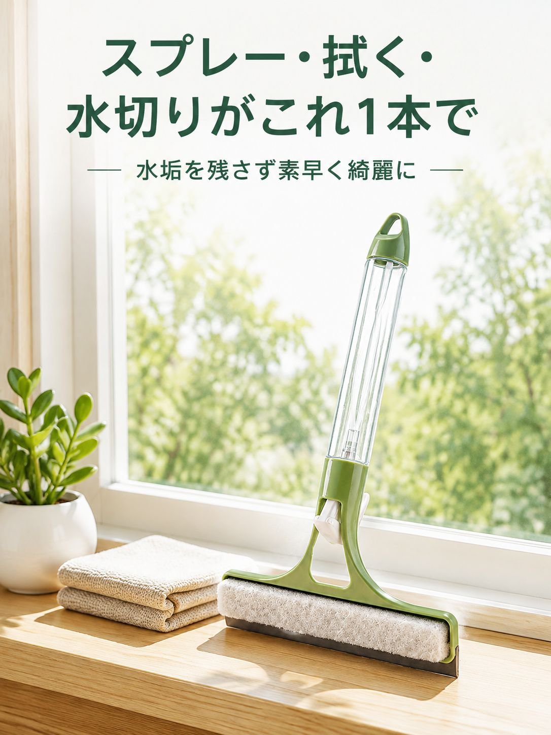 【ひと吹きできれいに】トリプルガラス掃除神器