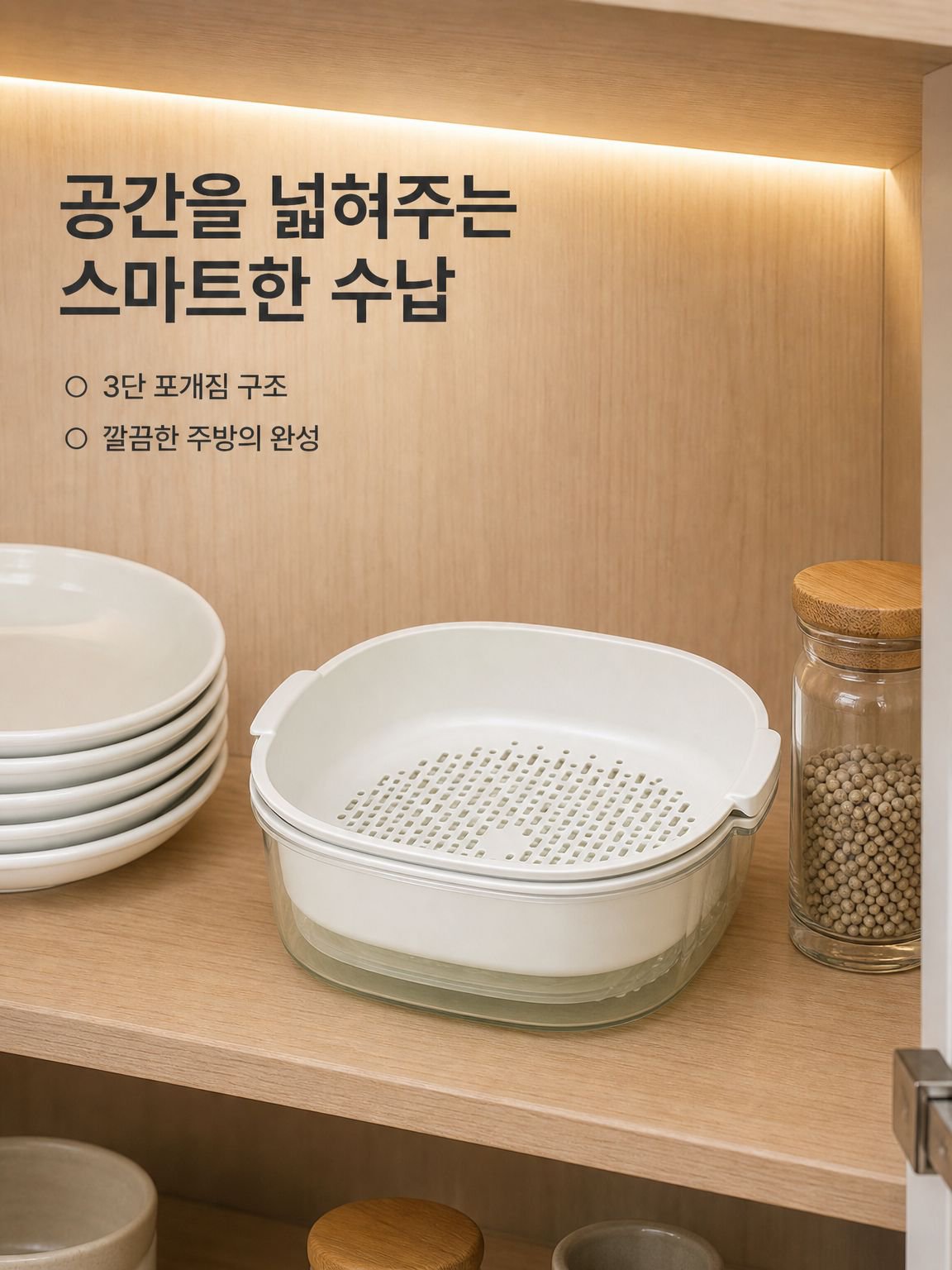 주방 다기능 이중 배수 세척 바구니 과일 대야