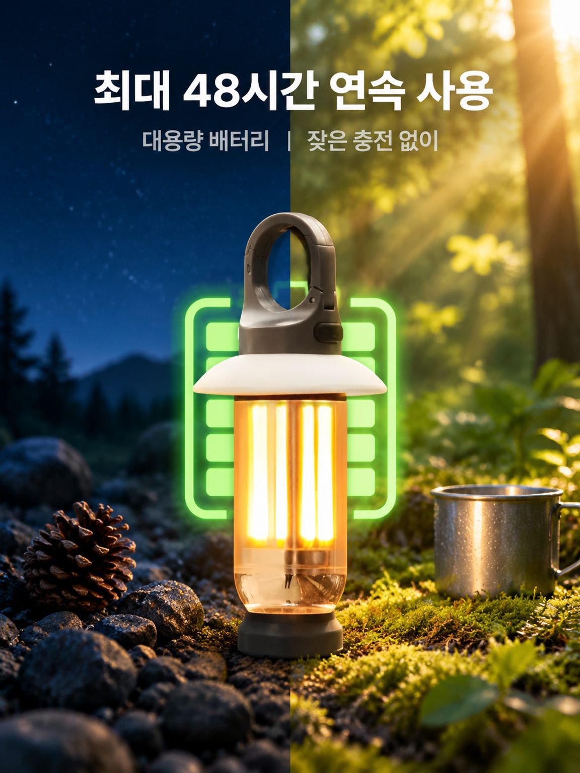 충전식 미니 비상용 캠핑 손전등