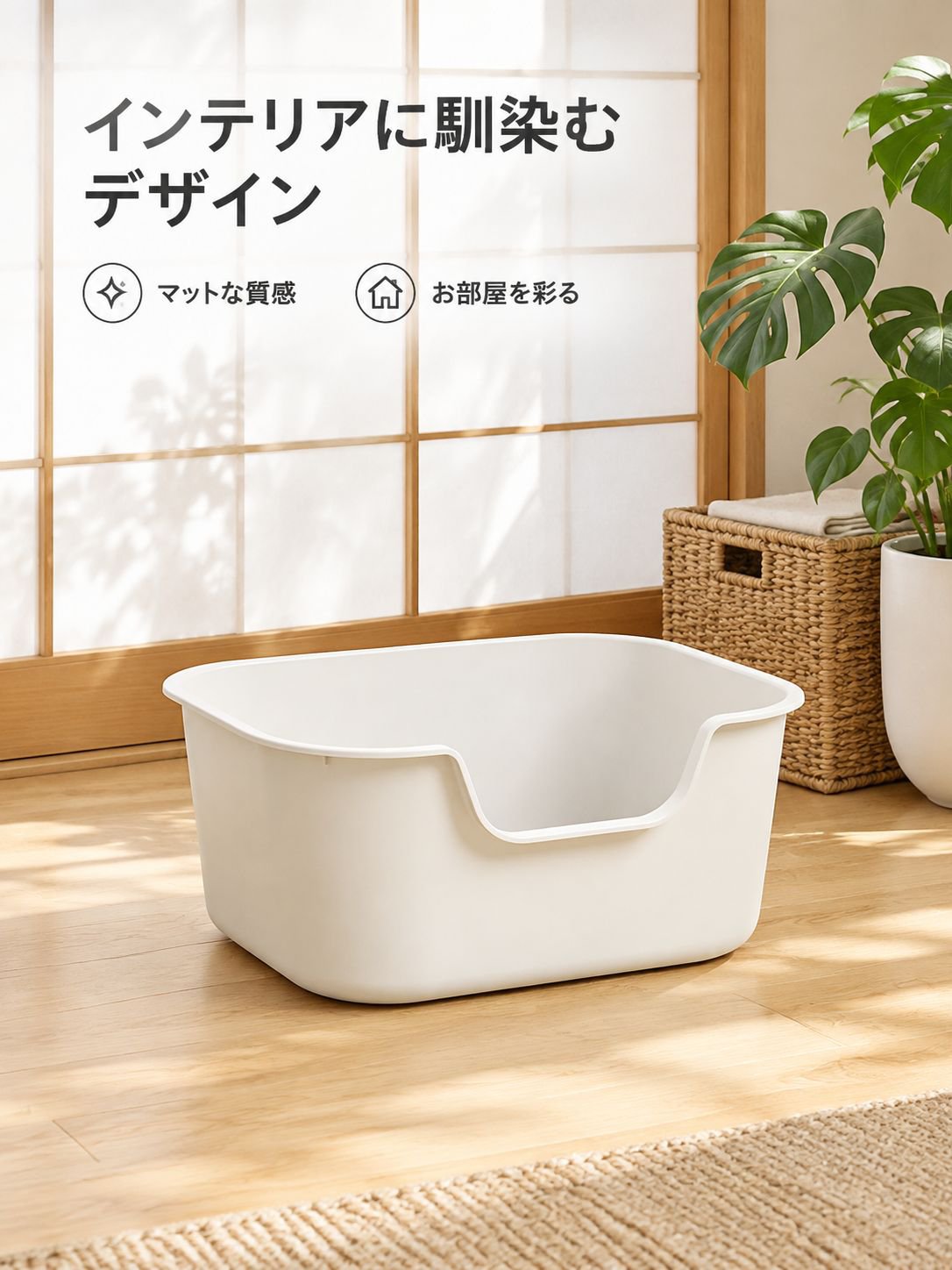 大容量オープン型プラスチック猫トイレ