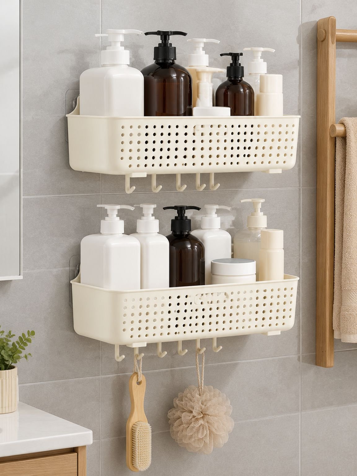 Organizador de baño autoadhesivo sin perforación