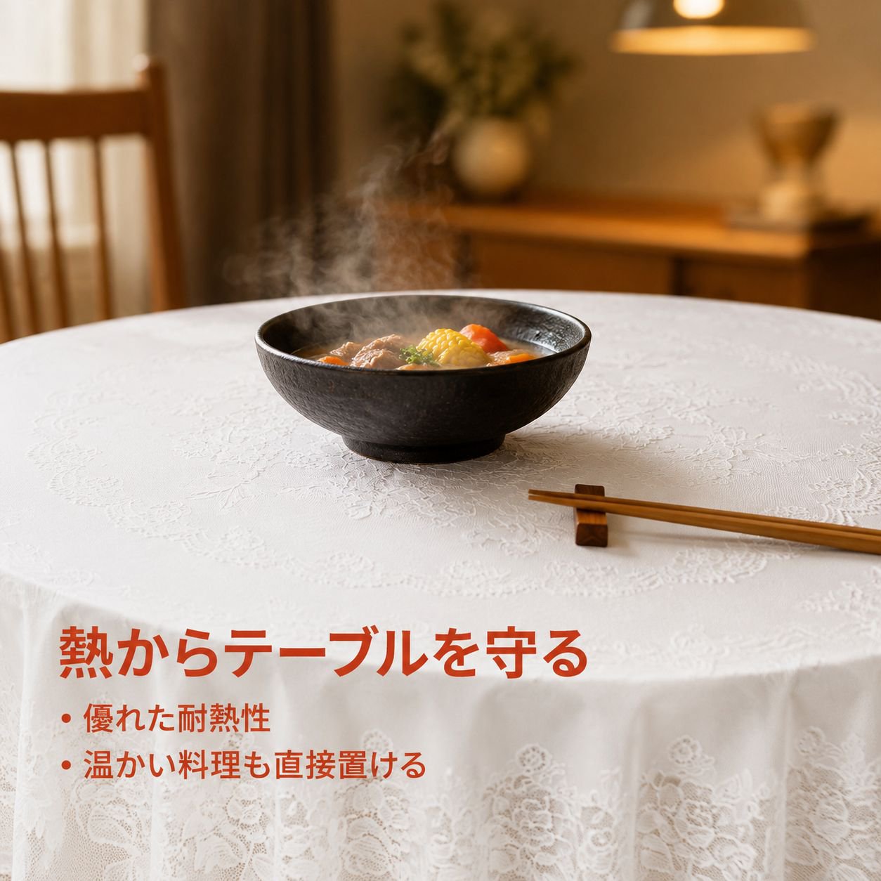 シンプルモダン防水防塵丸型テーブルクロス