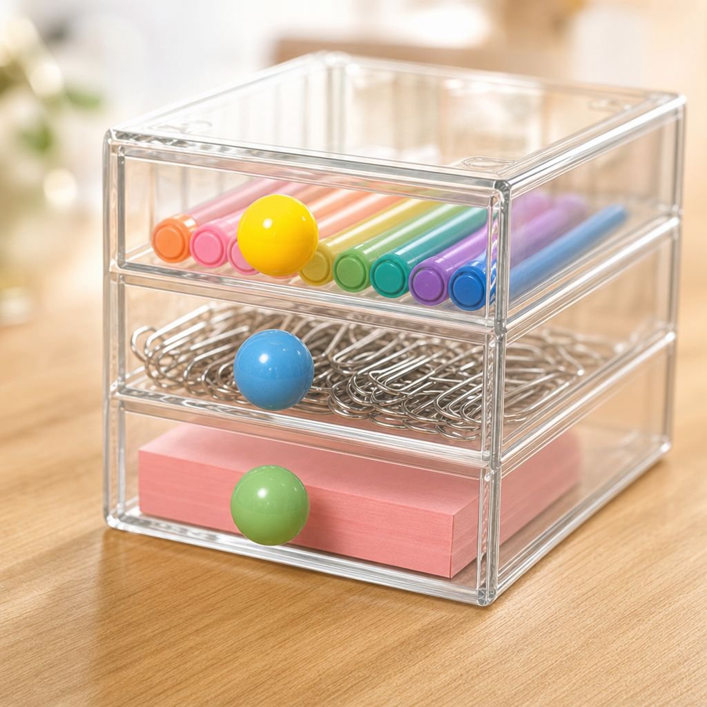 Organizador de escritorio de varios niveles con cajones
