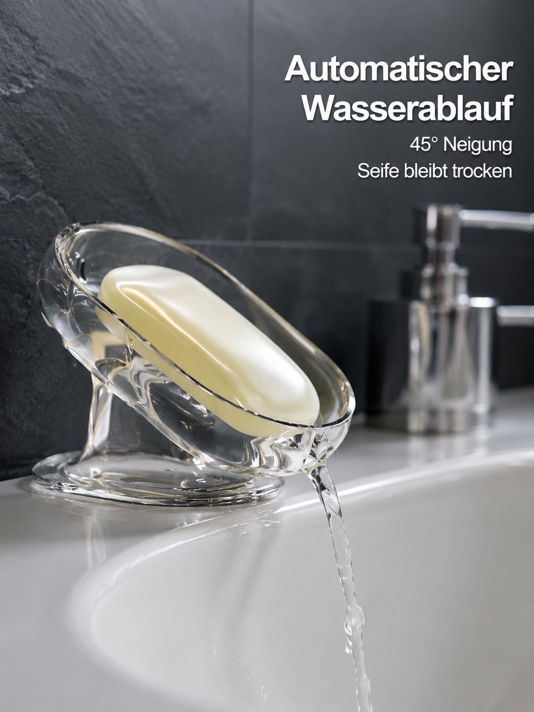 Hochwertige, stilvolle Seifenschale mit Abfluss für den Heimgebrauch