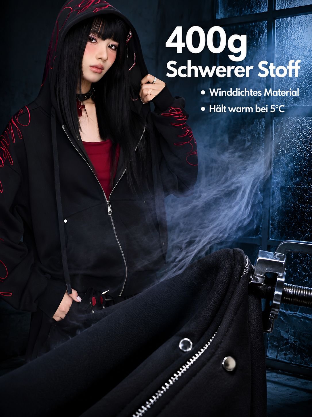 Streetdance Trend Dornblumen-Gothic Hoodie im American Sports Style für Damen und Herren
