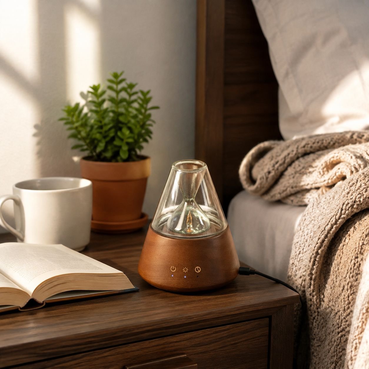 Bedroom Cooling Mist Diffuser, Ultrasonic Essential Oil Atomizer