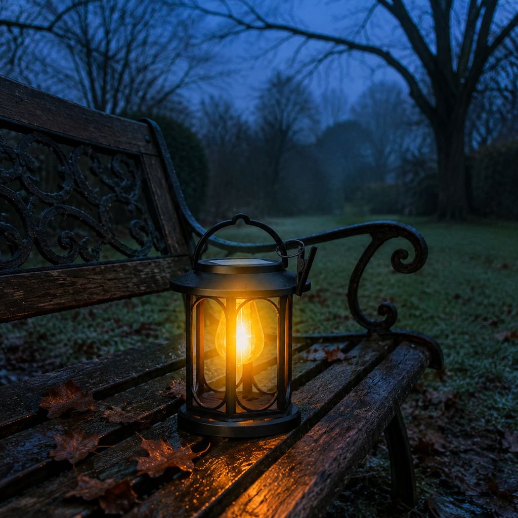 Retro style solar powered garden light for pathways