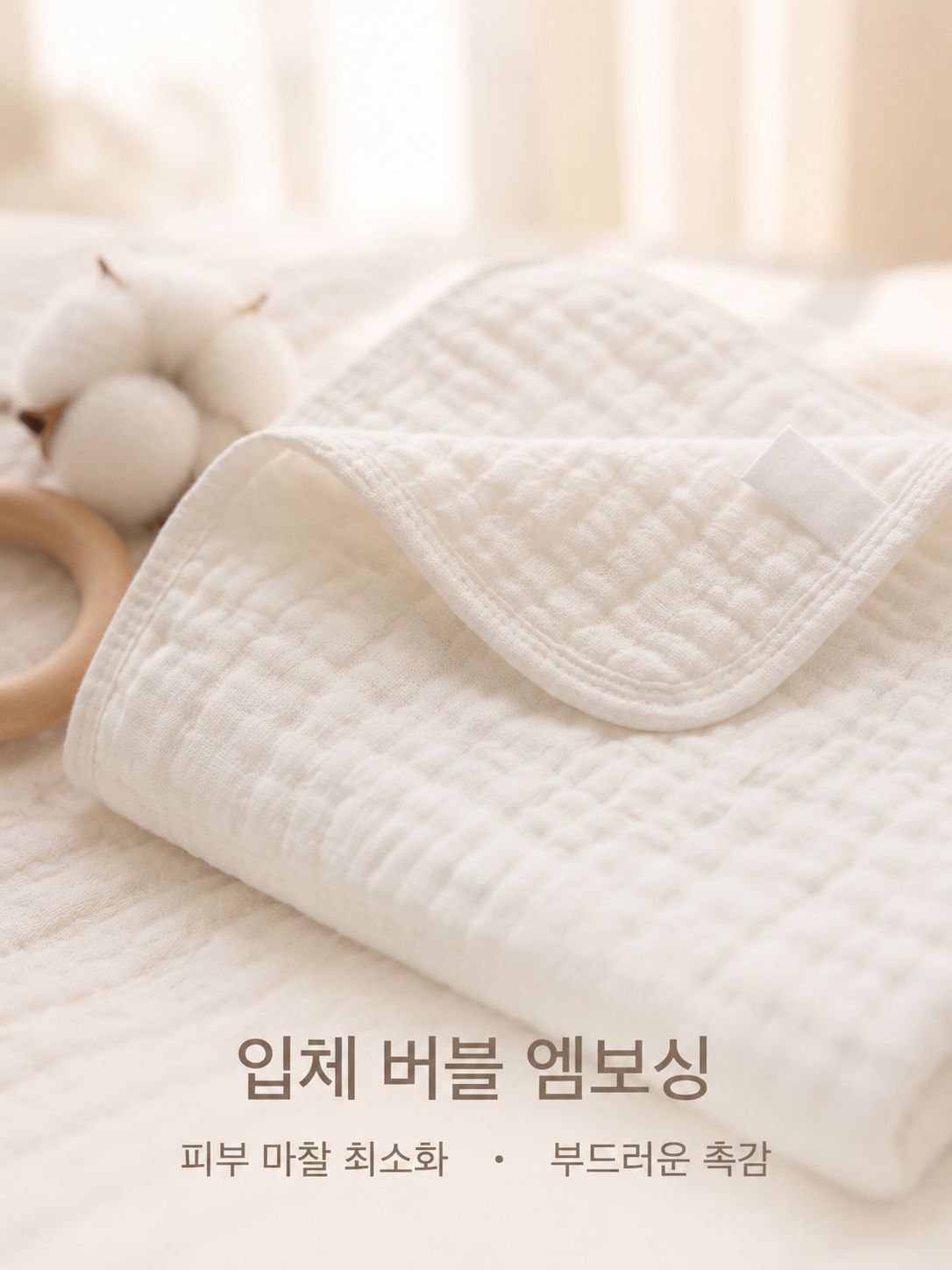 아기 전용 부드러운 무지 거즈 물티슈