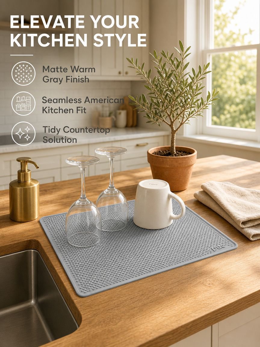 Household non-slip draining heat-resistant storage mat in kitchen