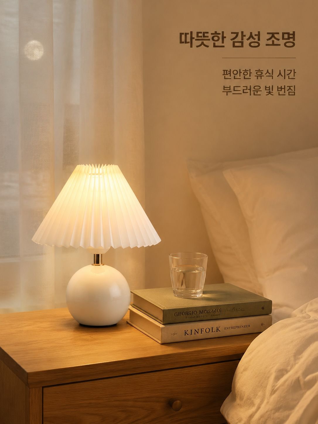 아코디언 플리츠 테이블 램프