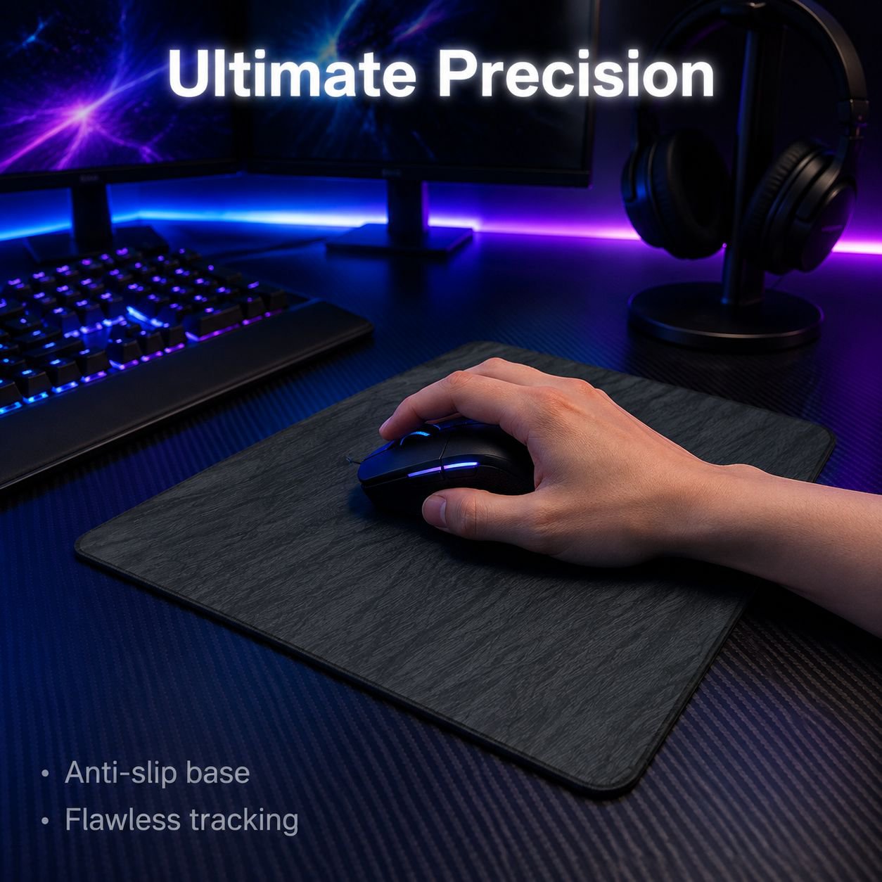 Hard waterproof, stain-resistant and anti-static mouse pad