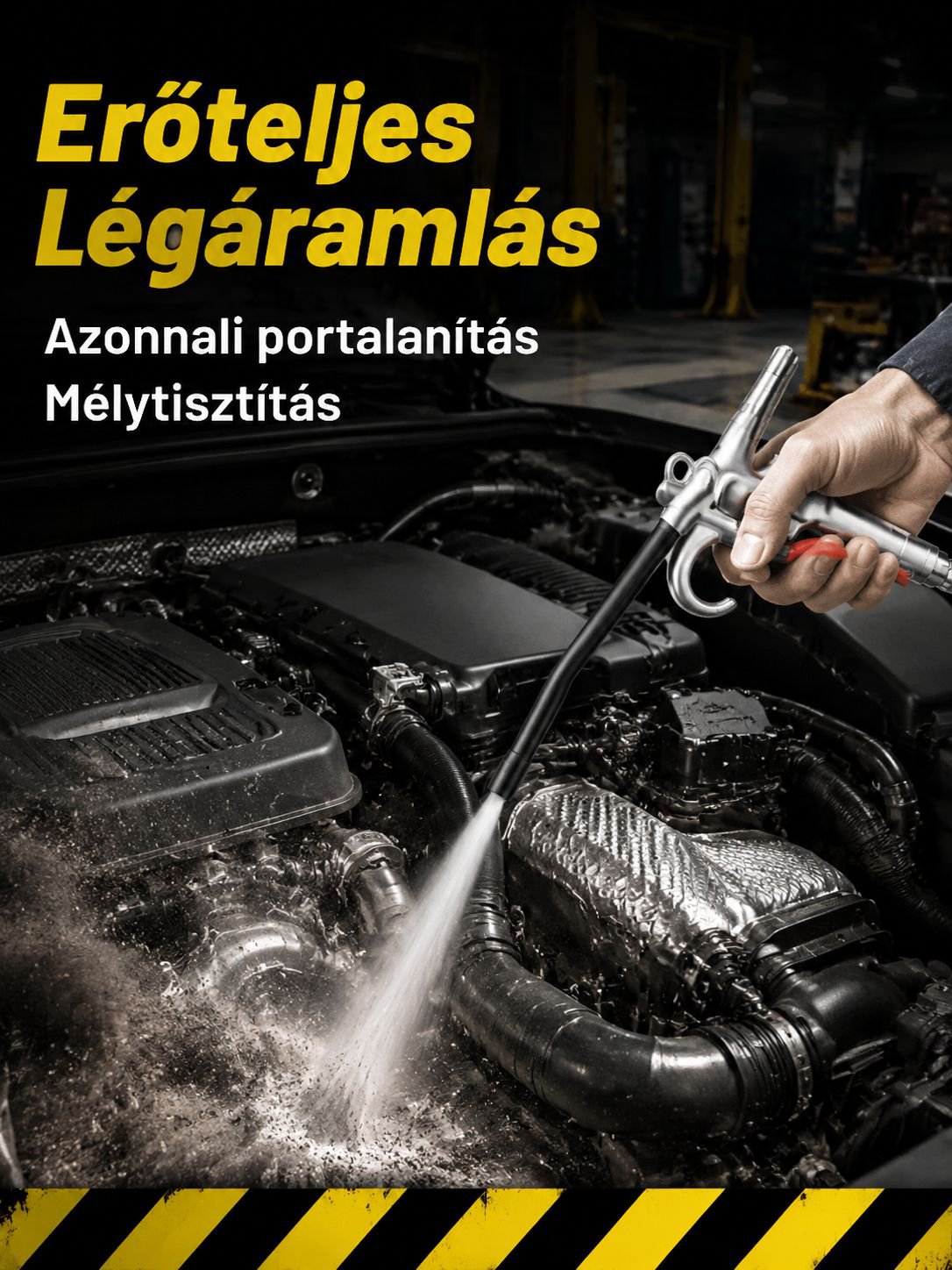 Erős, nagynyomású pneumatikus portisztító pisztoly