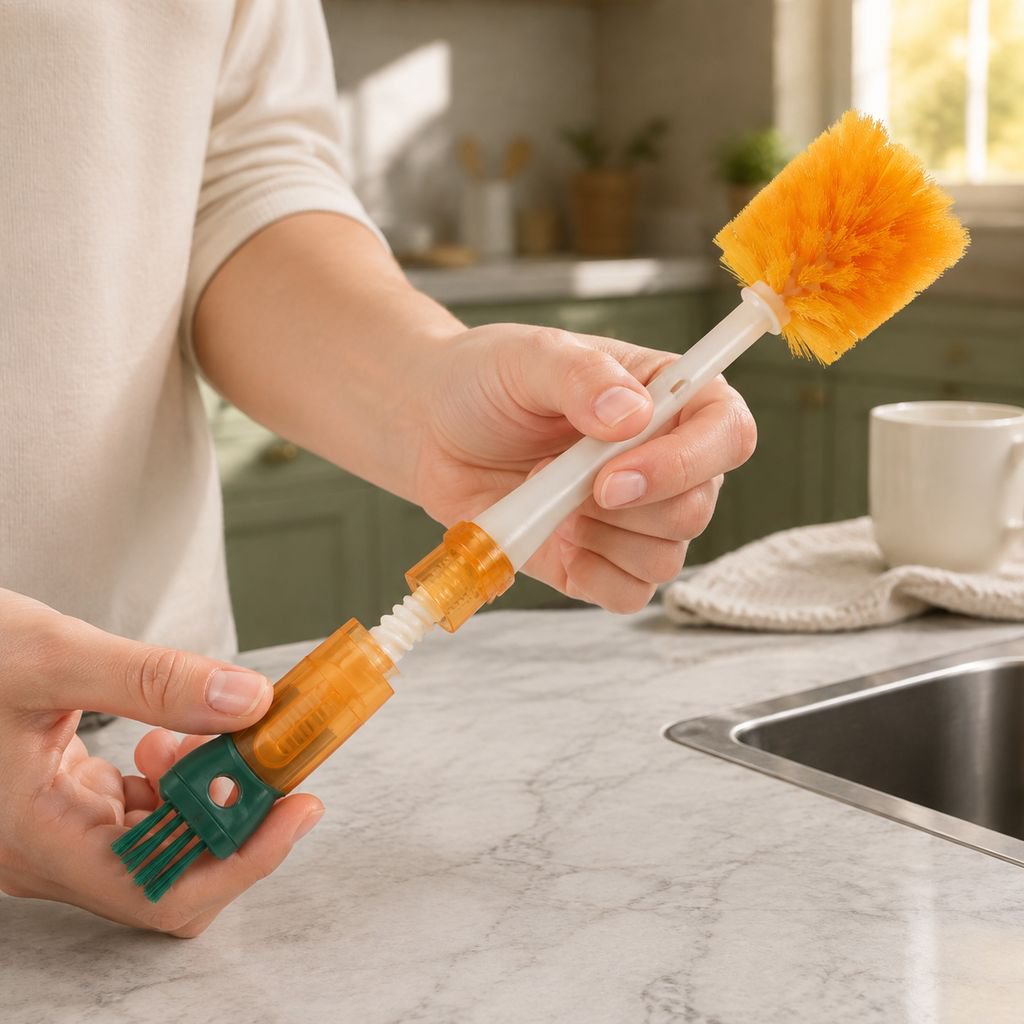 T 5-in-1 Cup Cleaning Magic Tool displayed on kitchen counter