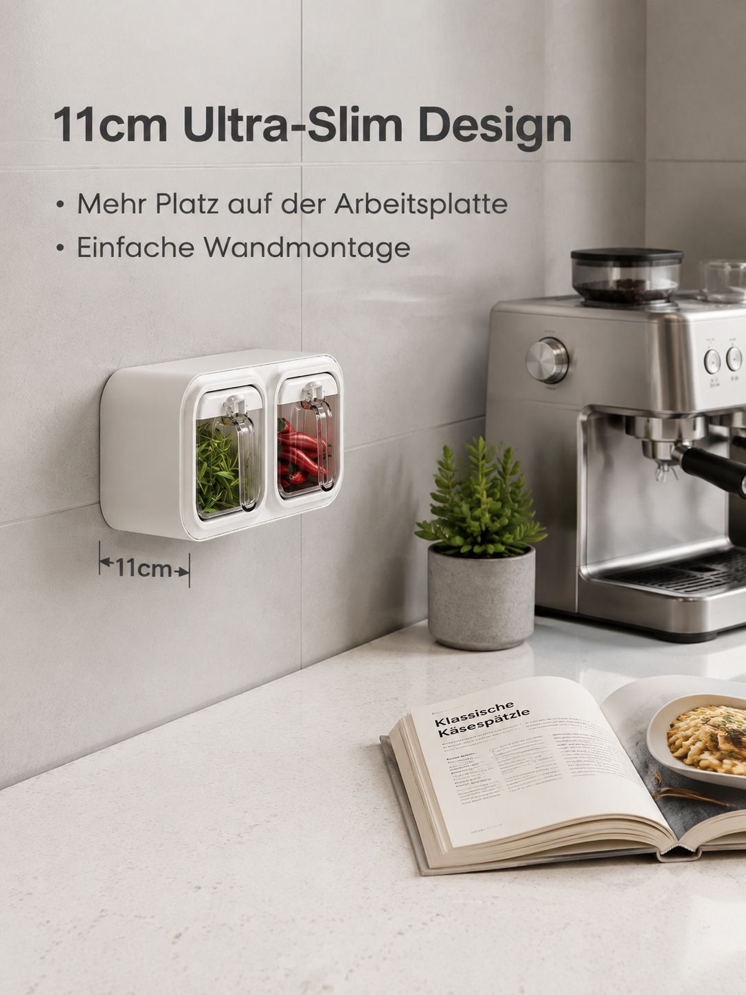 Multifunktionale Aufbewahrungsbox für Salz und Gewürze