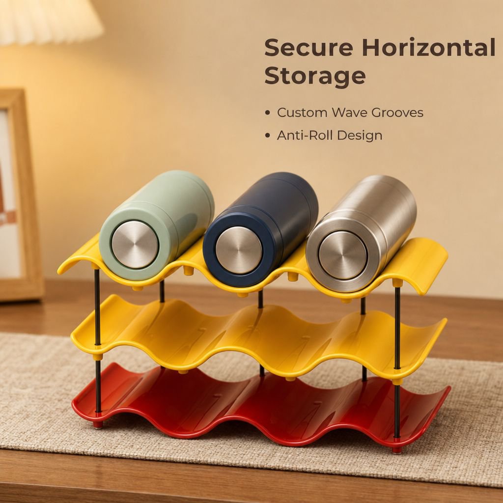 Wave-shaped Cup Storage Rack