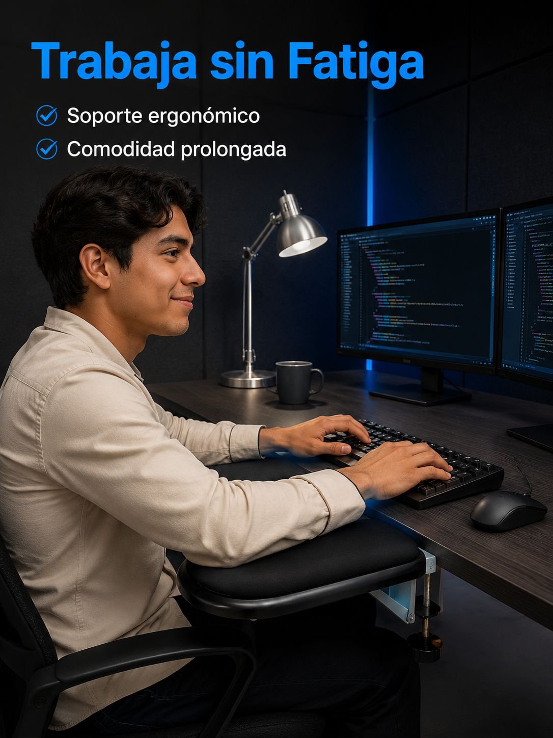 Soporte de muñeca y brazo para escritorio, reposabrazos y reposamuñecas