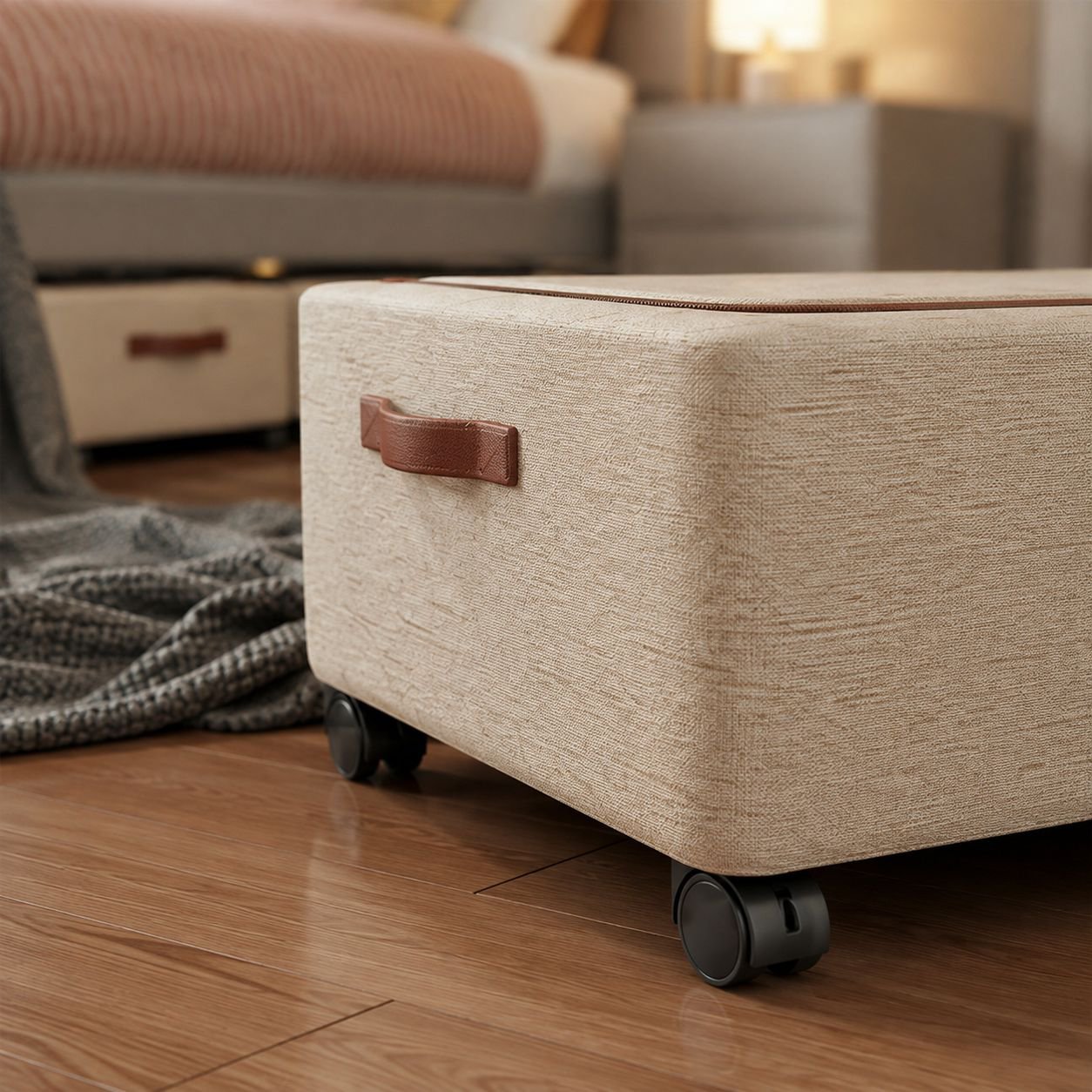 Mobile organizer storage bin for bedroom and home