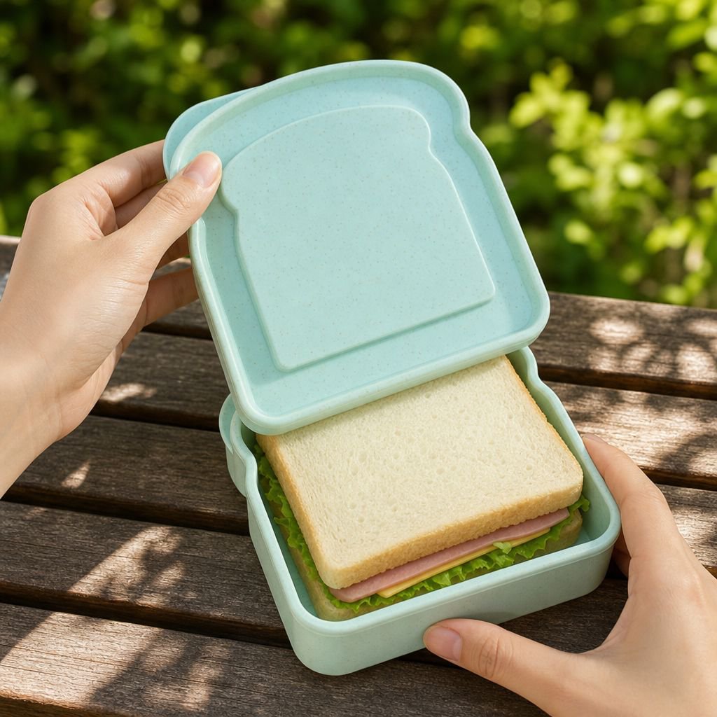 Boîte à lunch portable en forme de sandwich, pour voyage, stockage de salade, fruits et desserts