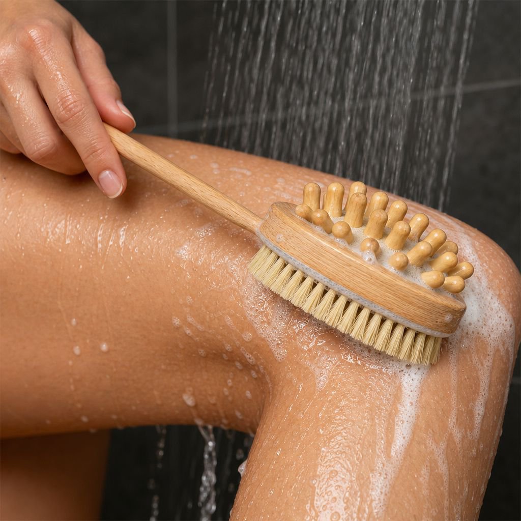 Accessoire de bain ergonomique à long manche
