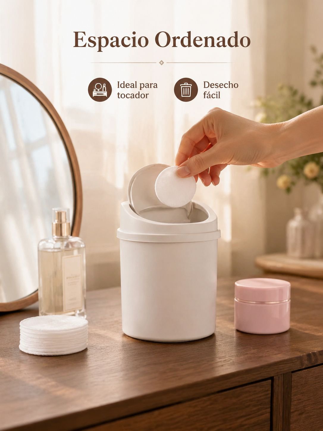 Cubo portátil de almacenamiento para tocador