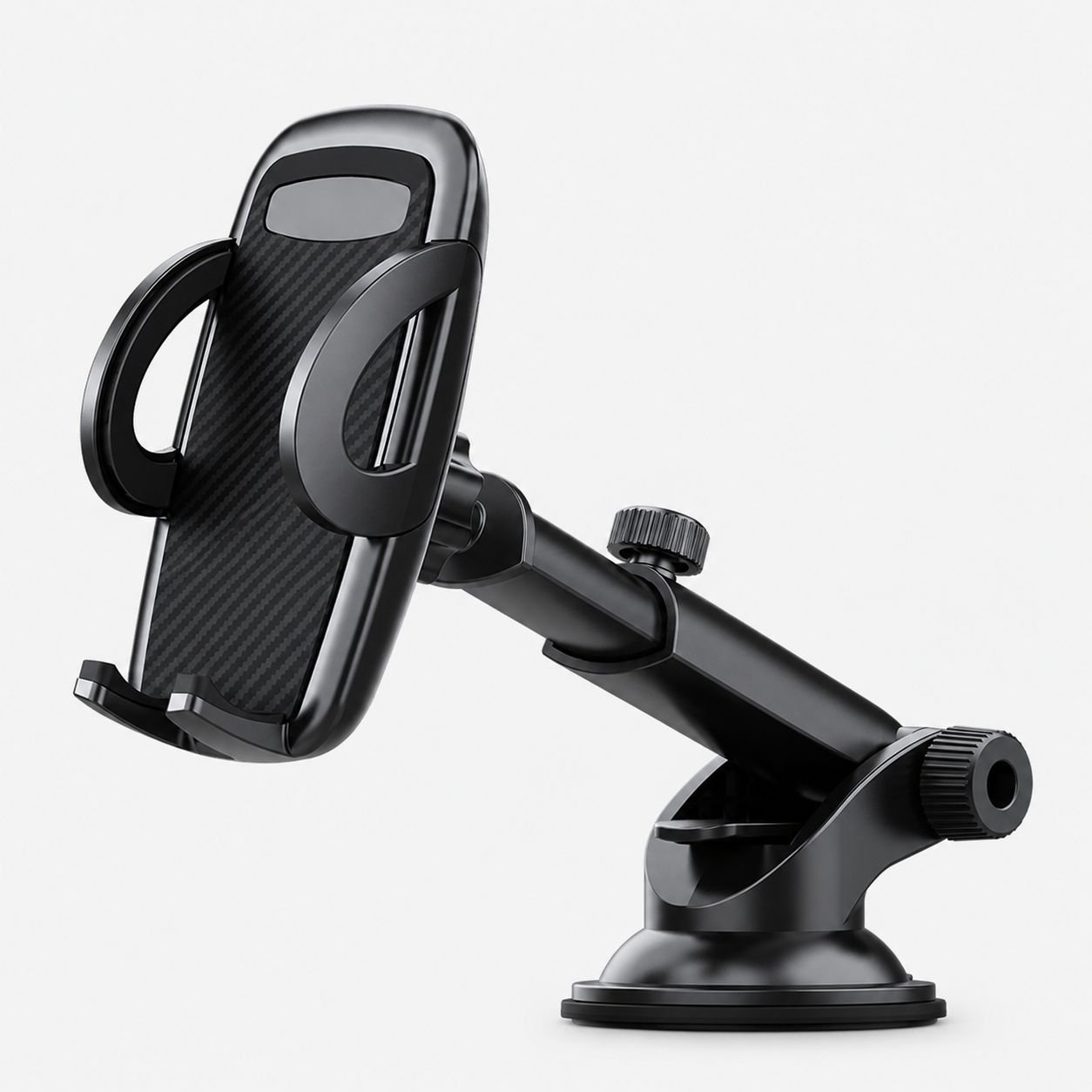 車載用スマホホルダー、伸縮式ナビゲーションホルダー、汎用カーアクセサリー、吸盤式、滑り止め付き。