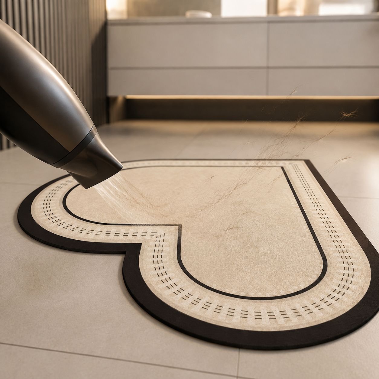 Elegant bathroom setup with luxury absorbent mat