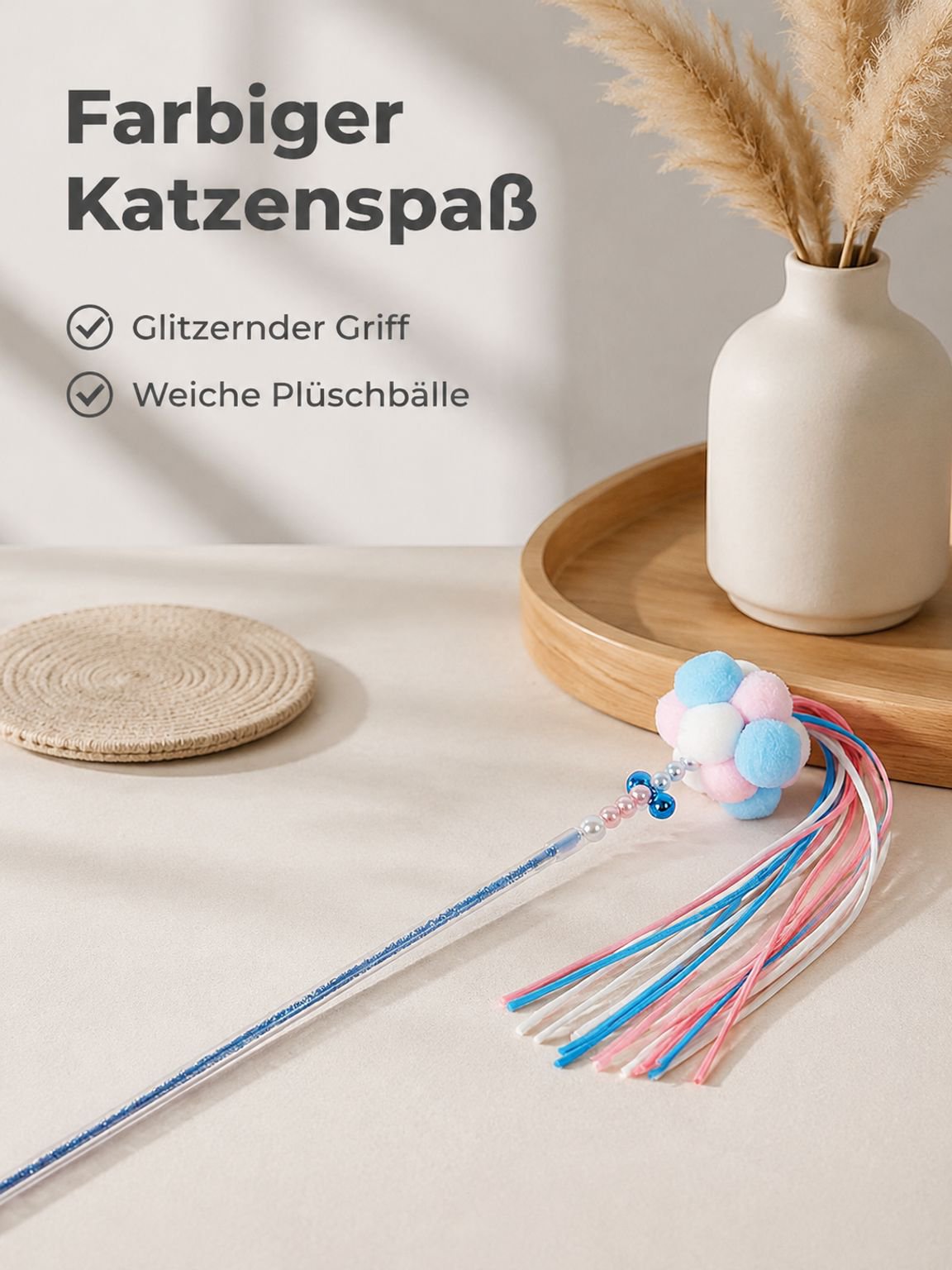 Interaktiver Katzen-Federstab