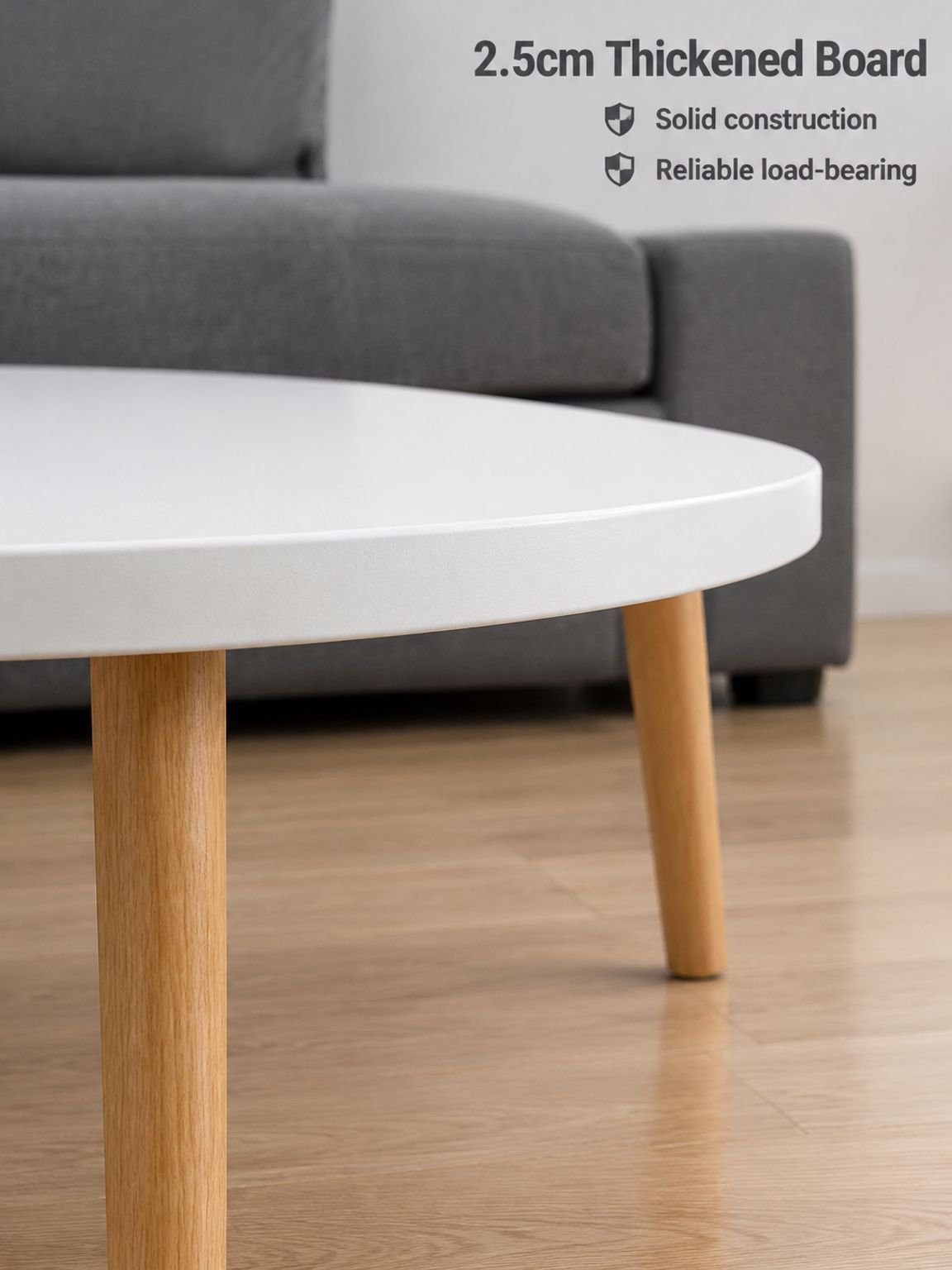 Side table with a light finish in a modern bedroom